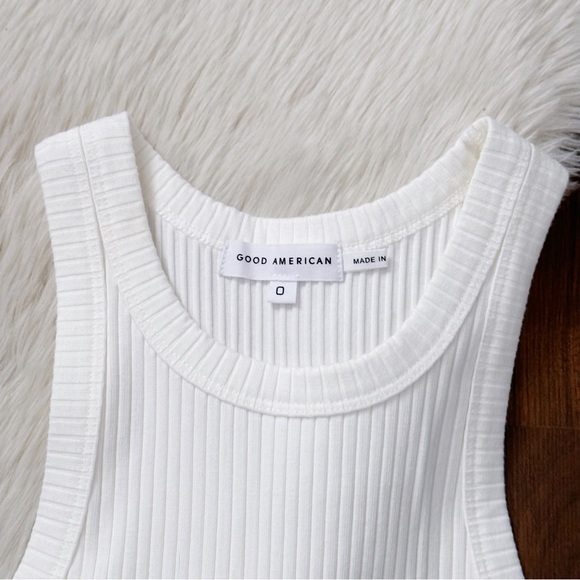 Good American Thermal 90s Tank Top In Ivory - Picture 5 of 7